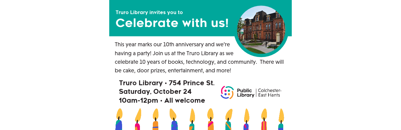 Invitation to Truro 10th Anniversay - for scrolling banner.